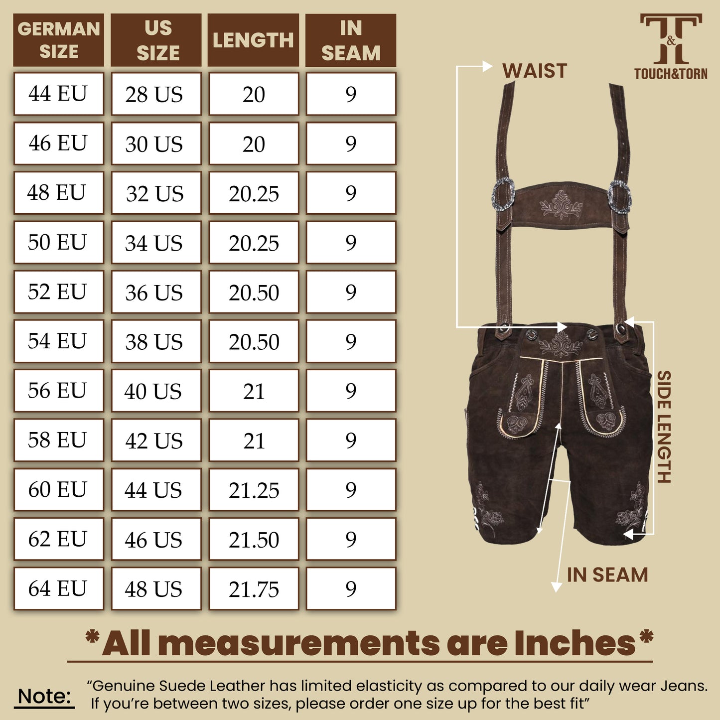 GOAT SUEDE - LEDERHOSEN MEN SHORT - BROWN
