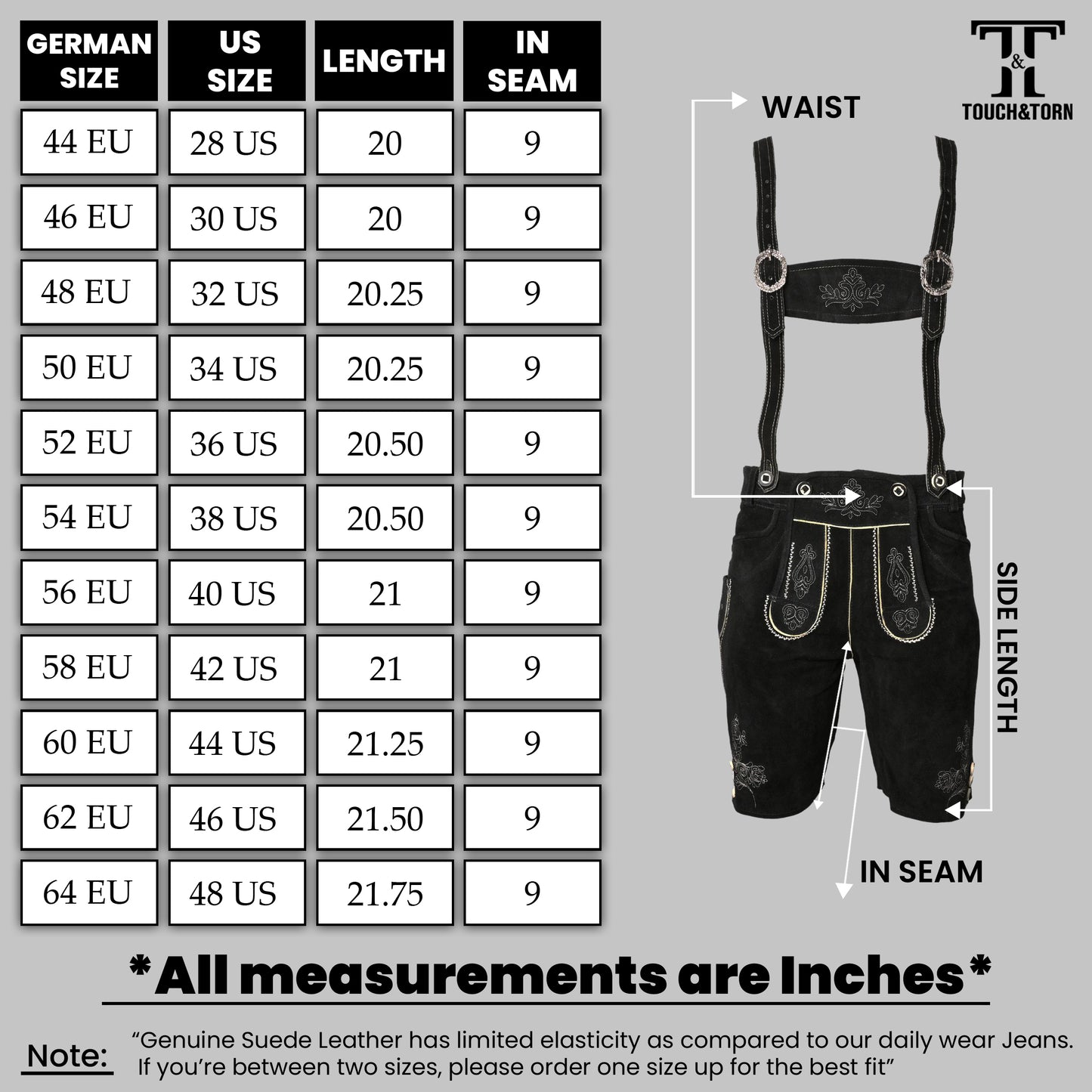 LEDERHOSEN MEN SHORT - BLACK