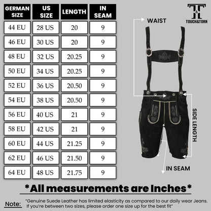 LEDERHOSEN MEN SHORT - BLACK