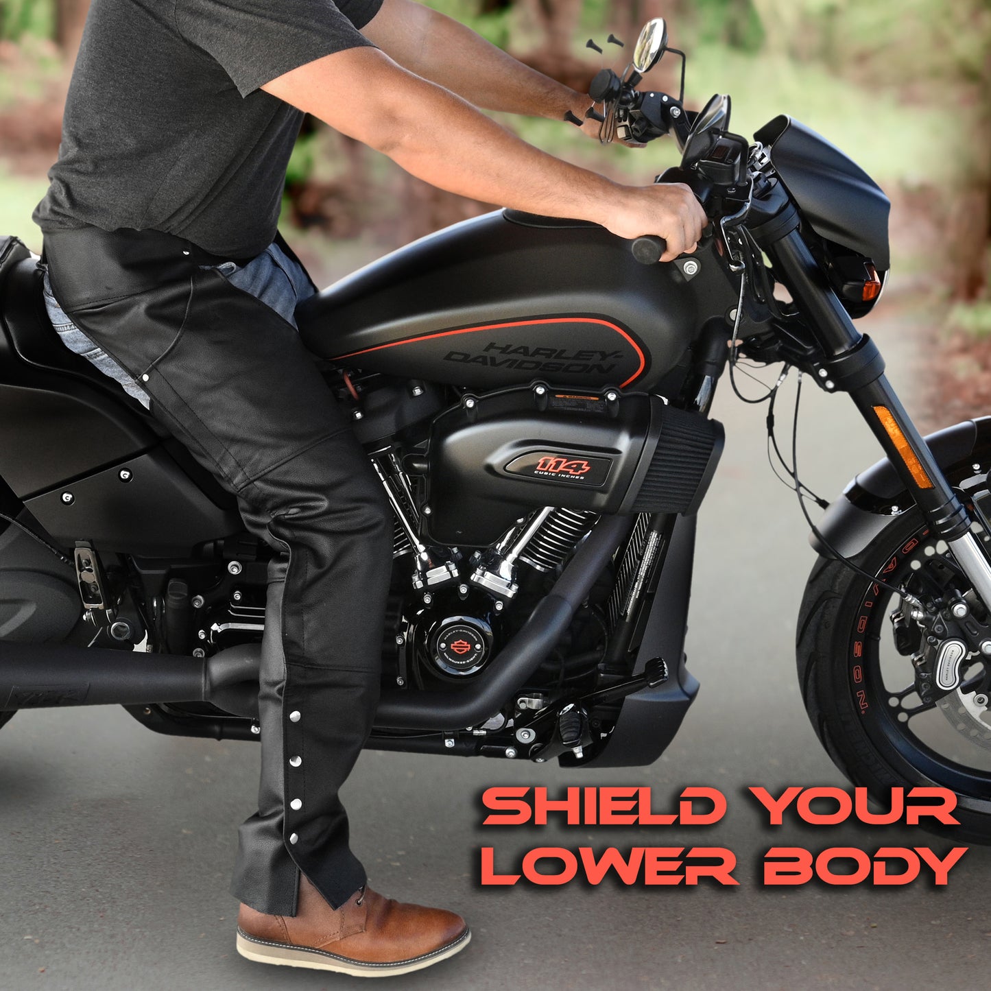 Motorcycle Chaps for Men & Women - Black