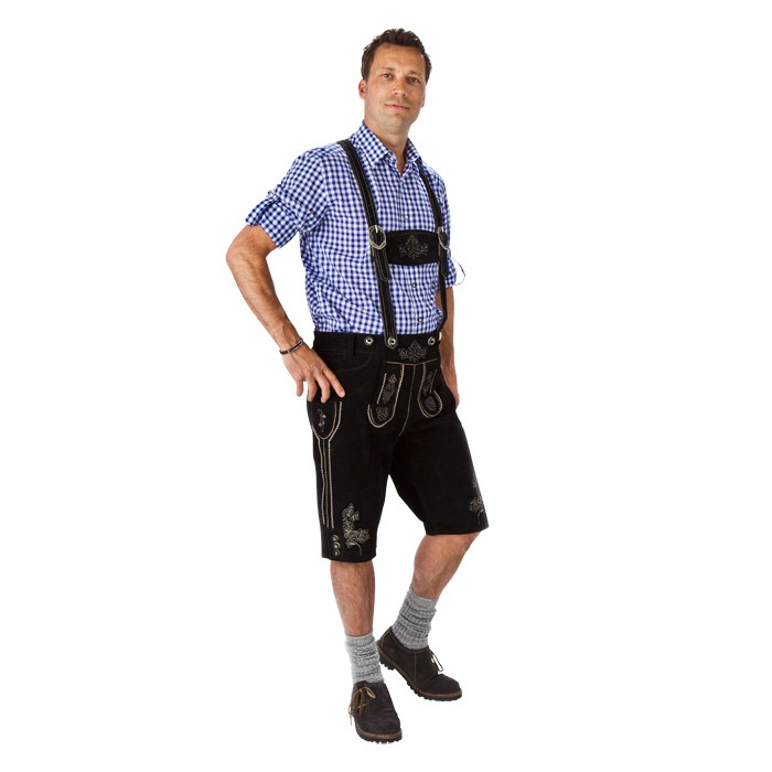 LEDERHOSEN MEN SHORT BLACK