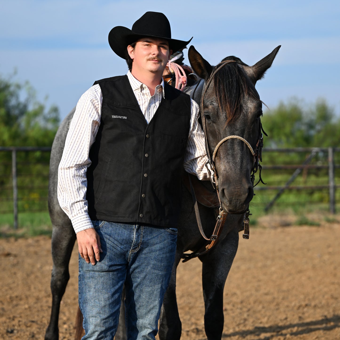 Men’s Western Cotton Canvas Vest – Men's Vests Outerwear - Black