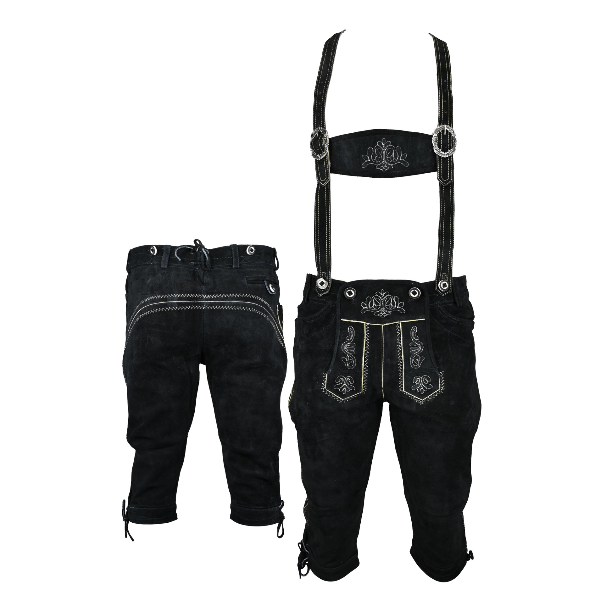 classic gear lederhose LEDERHOSEN MEN KNEEBOUND BLACK – Touch&Torn
