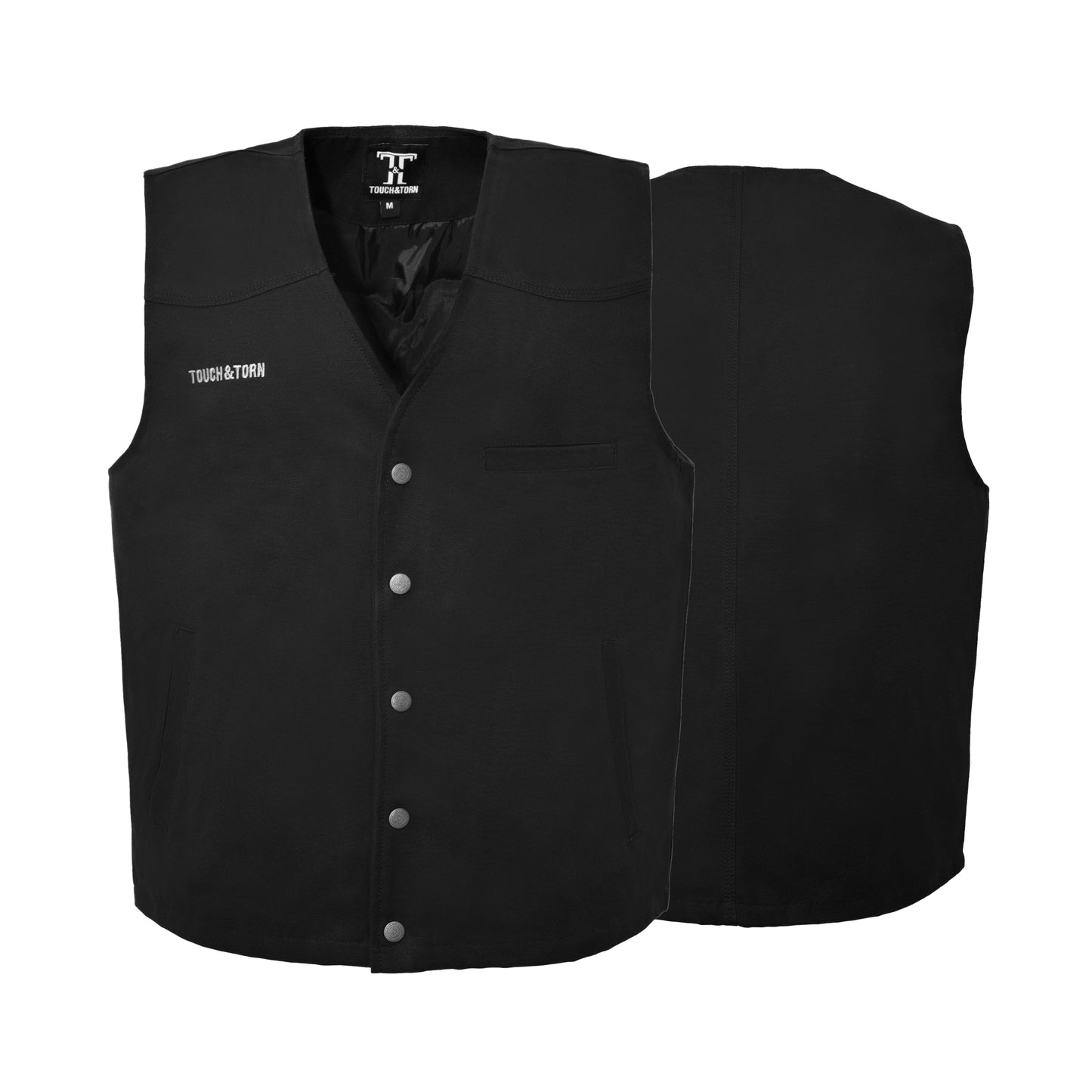 Men’s Western Cotton Canvas Vest – Men's Vests Outerwear - Black