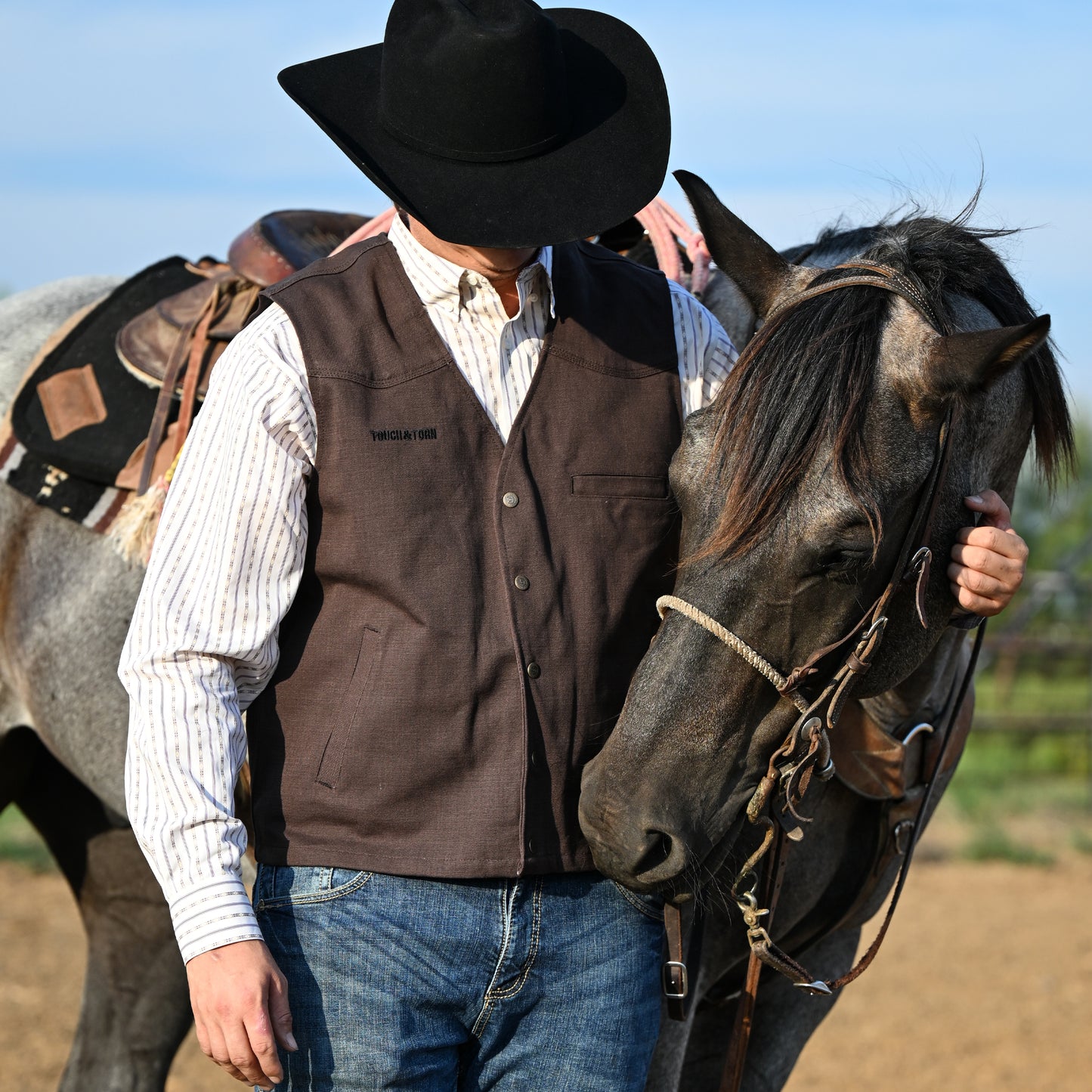 Men’s Western Cotton Canvas Vest – Men's Vests Outerwear - Chocolate