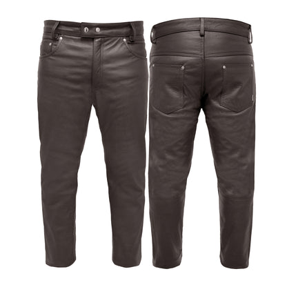 Motorcycle Leather Pants for Mens Jeans Style Pant with 5 Pockets