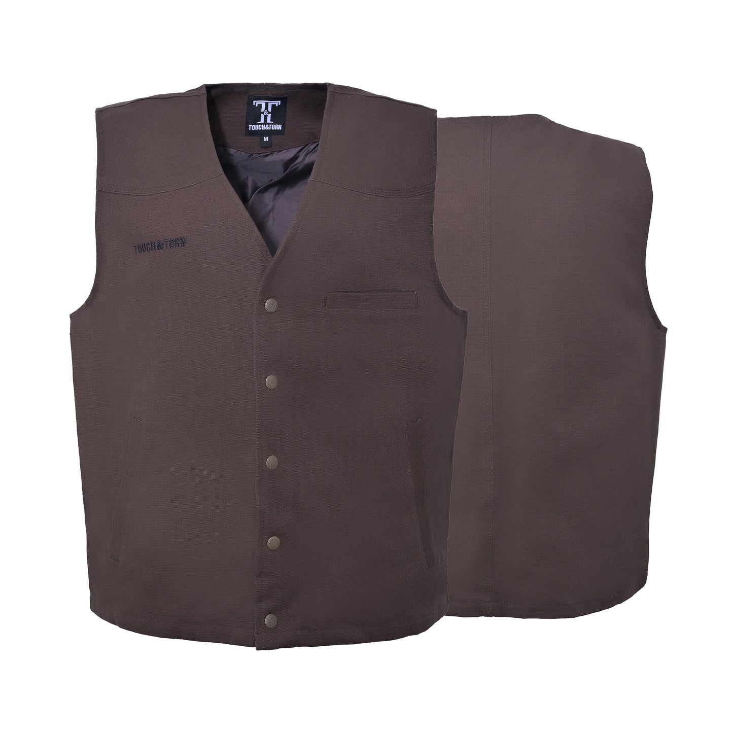 Men’s Western Cotton Canvas Vest – Men's Vests Outerwear - Chocolate