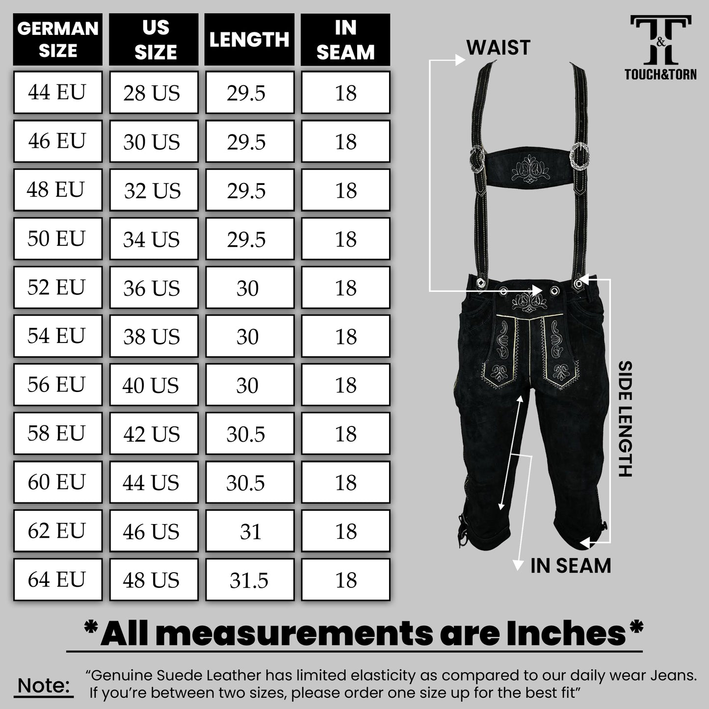 LEDERHOSEN MEN KNEEBOUND BLACK