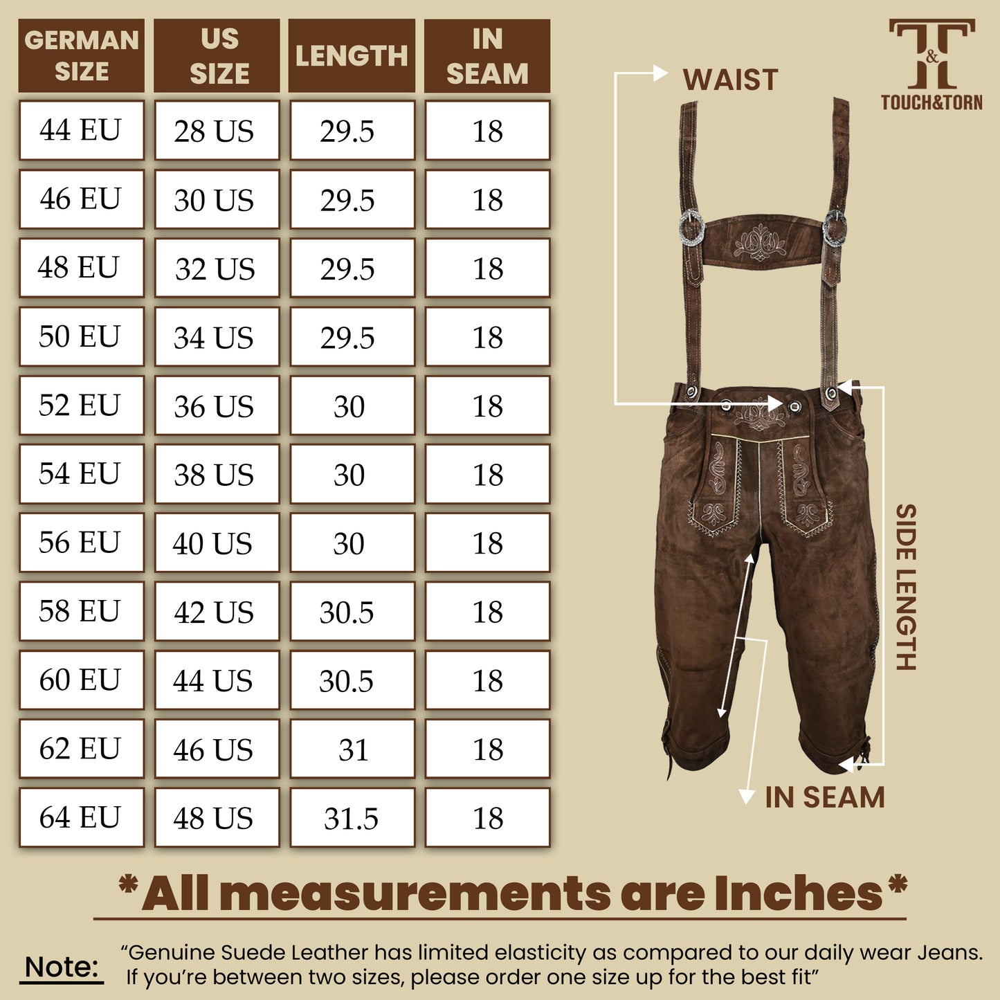 LEDERHOSEN MEN KNEEBOUND - BROWN