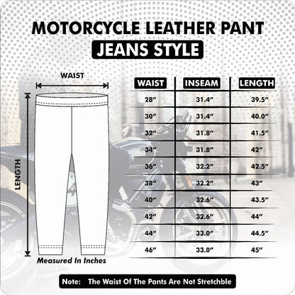 Leather Pants for Mens Jeans Style with 5 Pockets