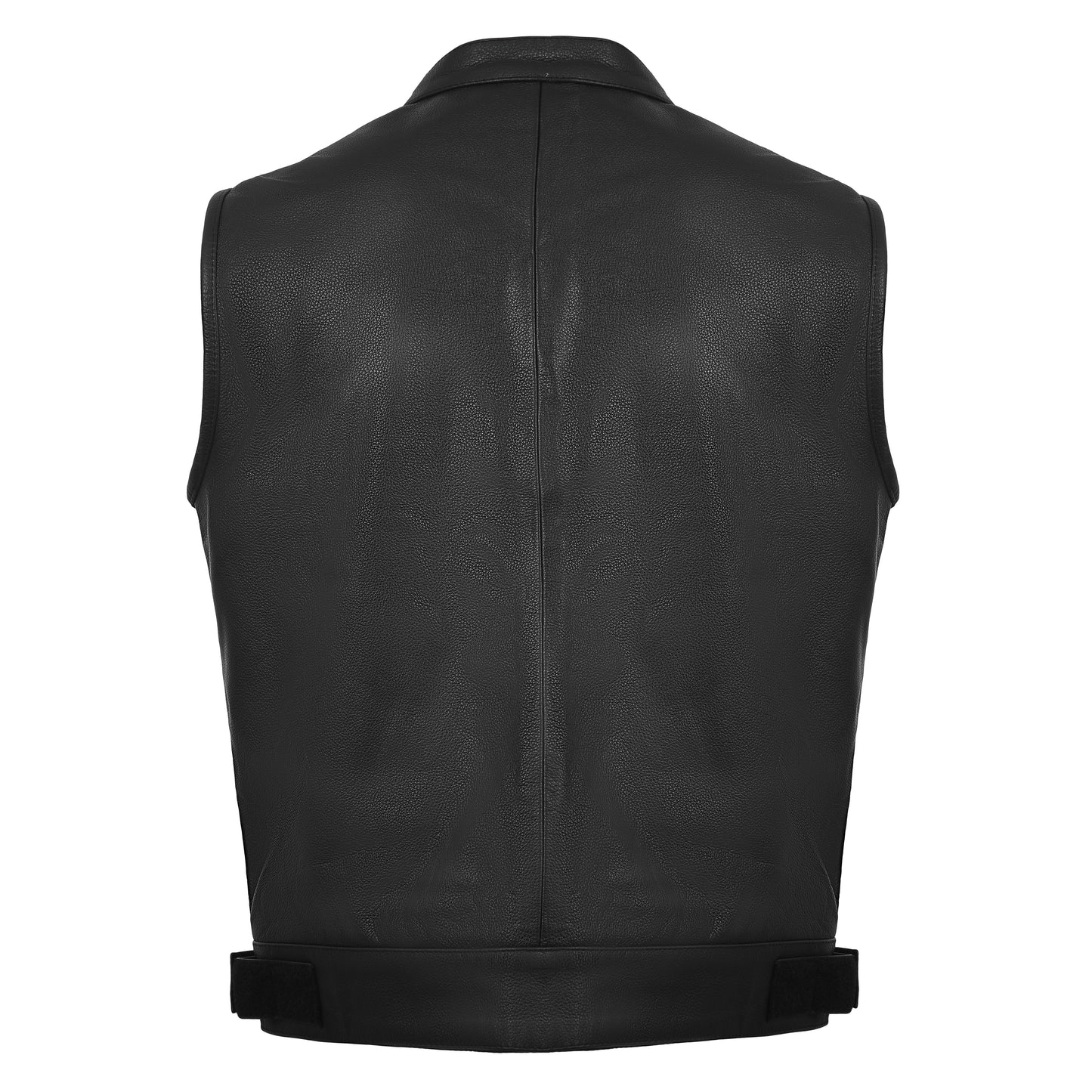 Motorcycle Leather Vest for Men With Concealed Pocket