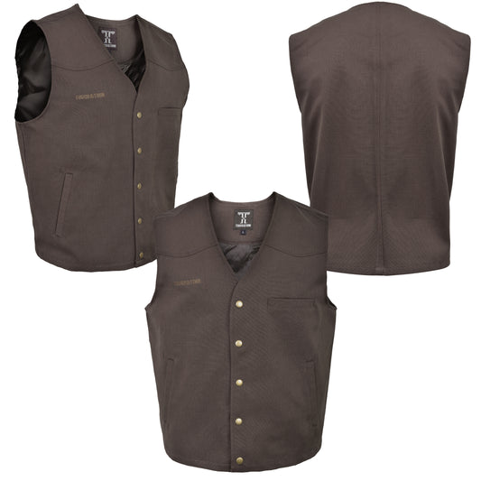 Men’s Western Cotton Canvas Vest – Durable Workwear & Outdoor Riding Style