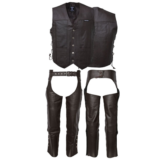 Set of Vest & Chap In Brown