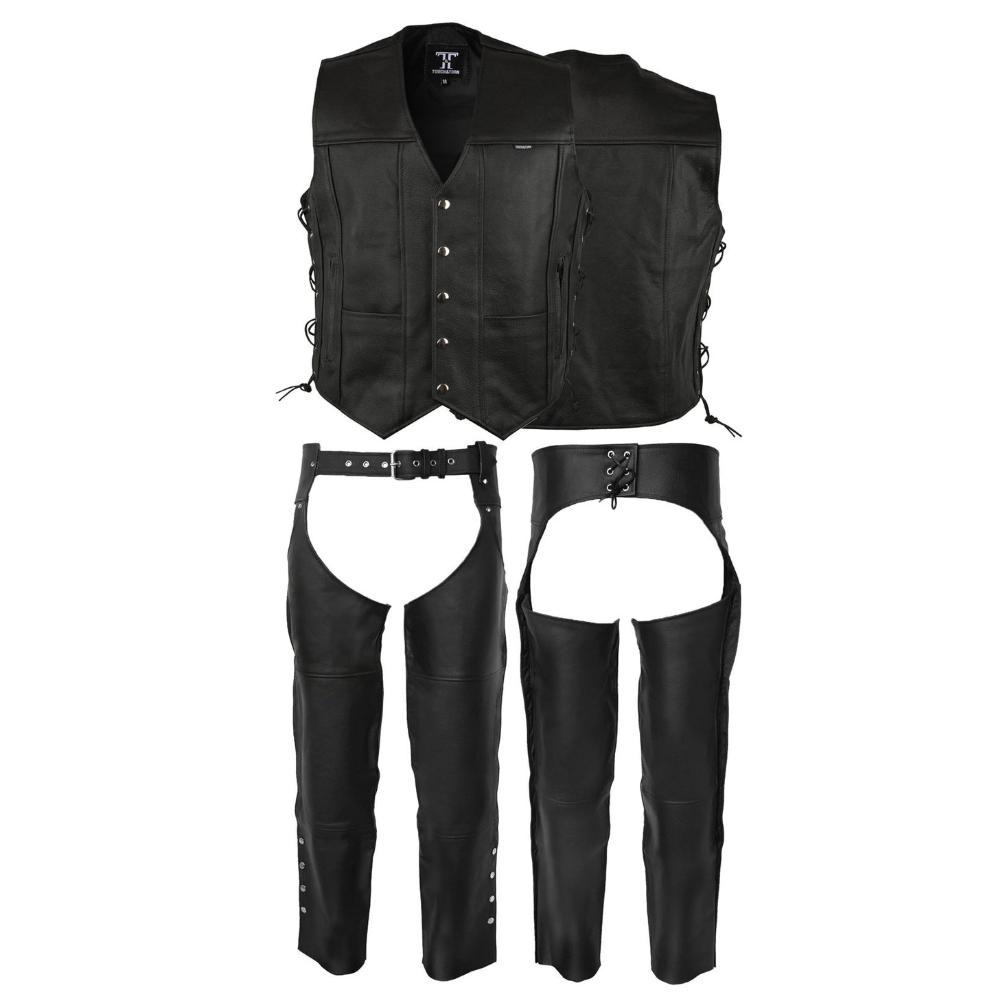 Set Of Vest & Chap In Black